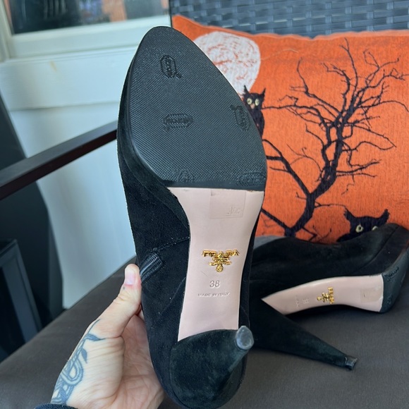 Auth. Prada Heeled Suede Booties! - Picture 10 of 13
